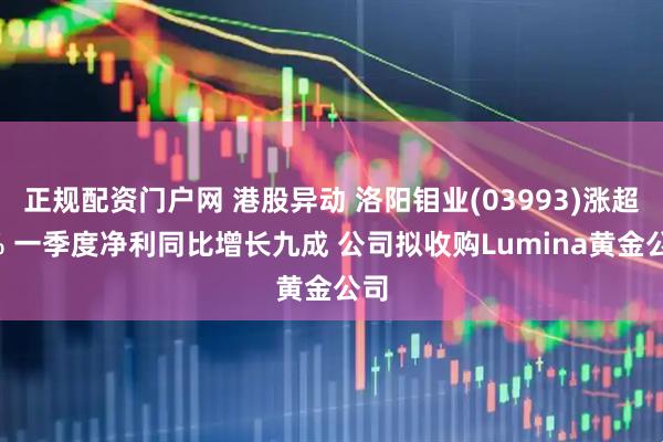 正规配资门户网 港股异动 洛阳钼业(03993)涨超4% 一季度净利同比增长九成 公司拟收购Lumina黄金公司