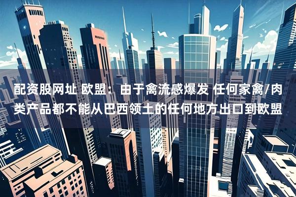 配资股网址 欧盟：由于禽流感爆发 任何家禽/肉类产品都不能从巴西领土的任何地方出口到欧盟